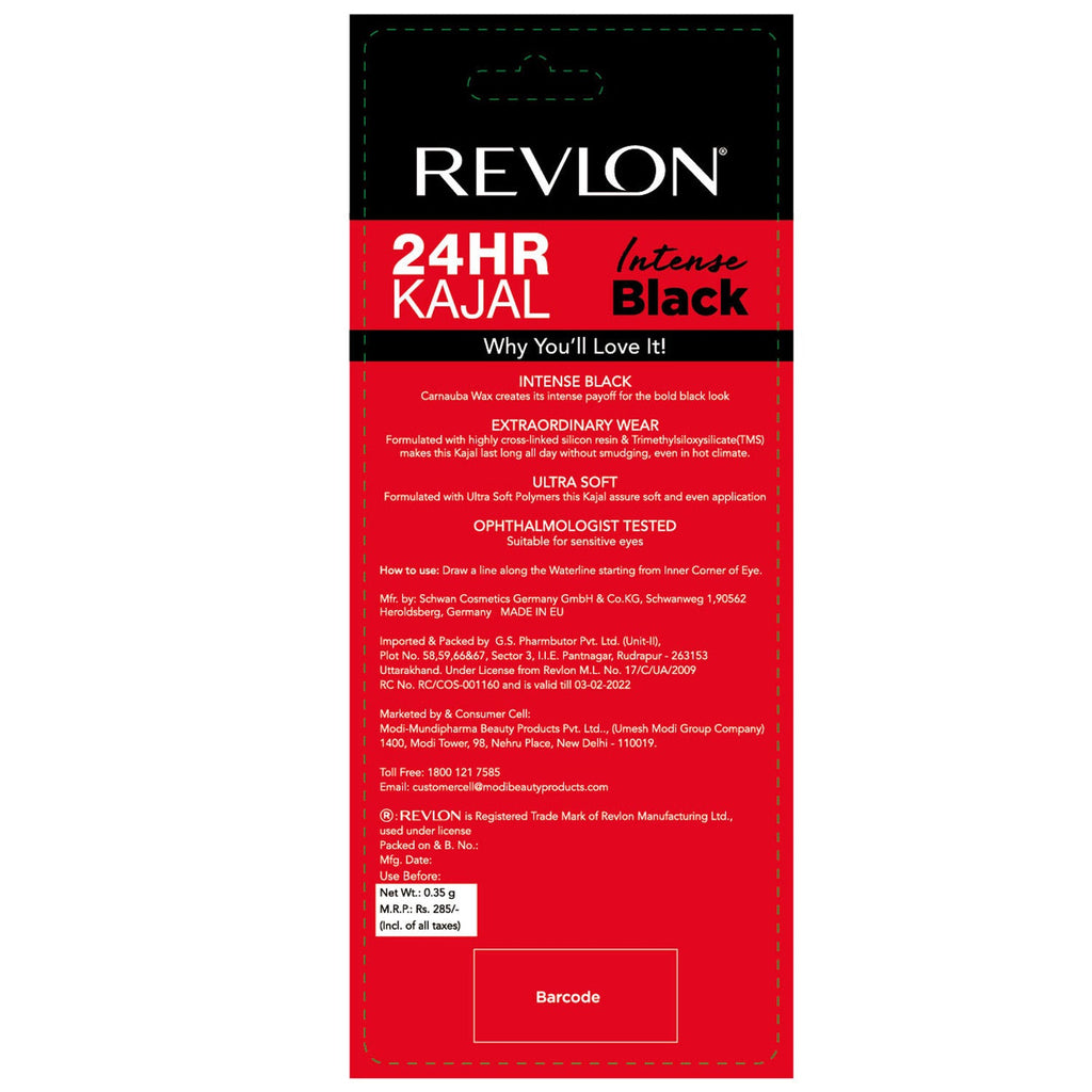 Revlon 24HR Kajal - Intense Black ( Waterproof & Smudgeproof)