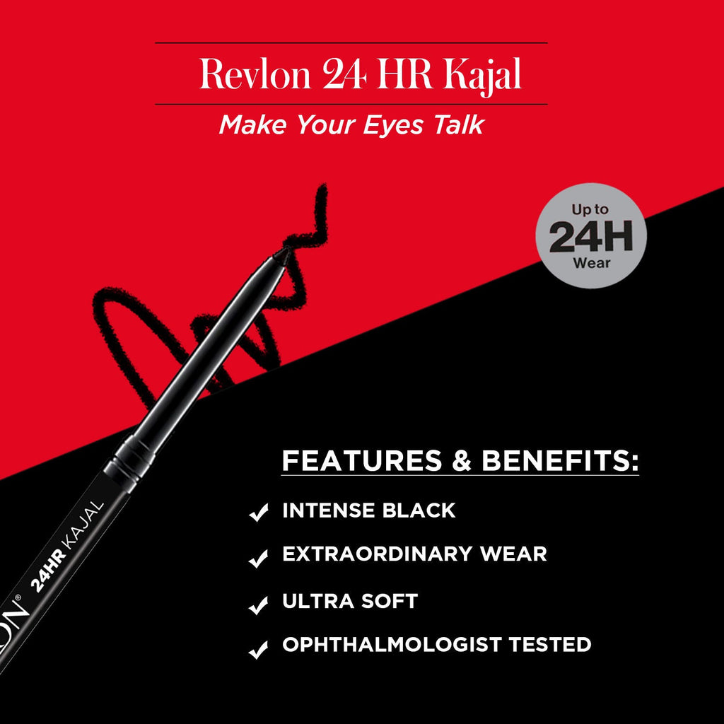 Revlon 24HR Kajal - Intense Black ( Waterproof & Smudgeproof)