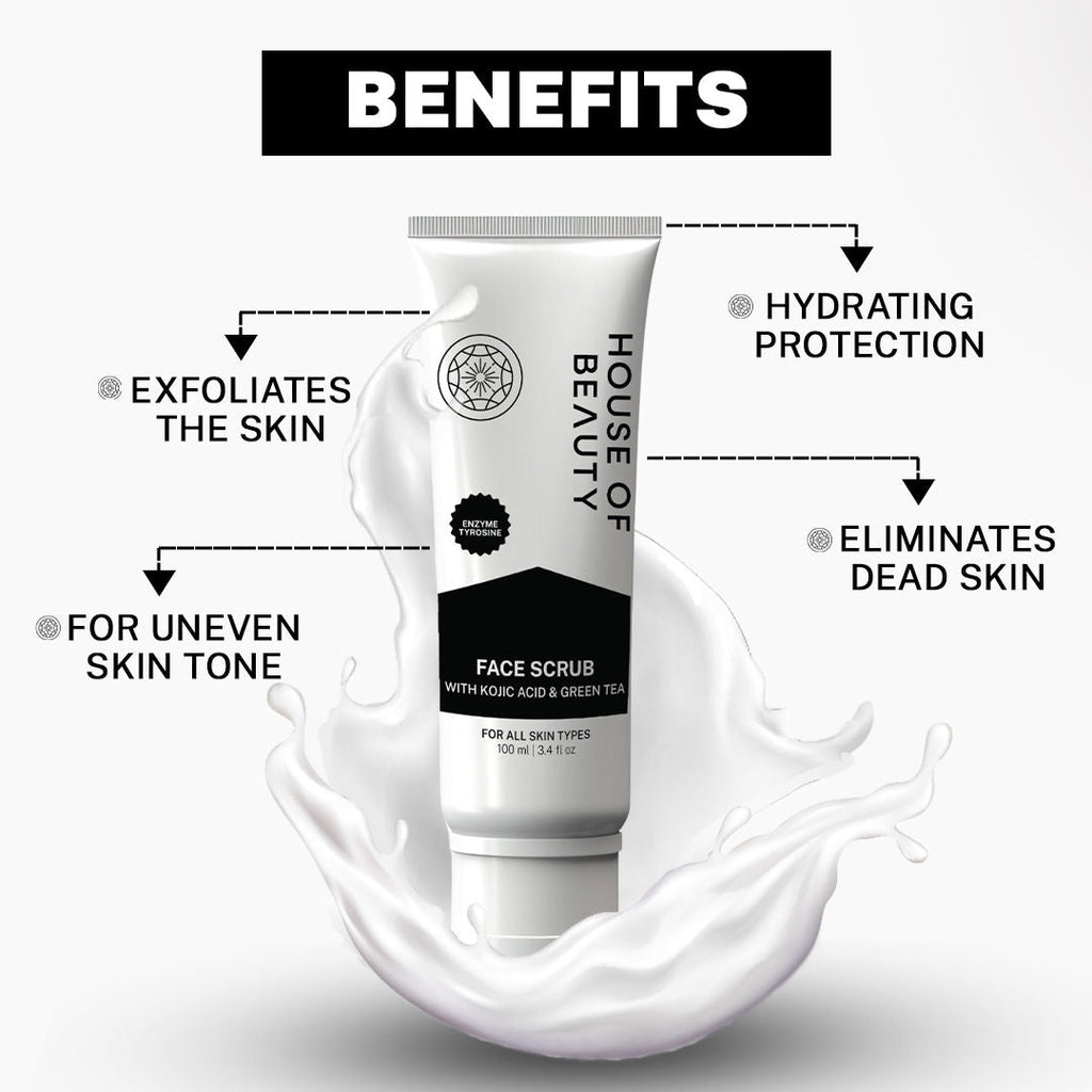 House Of Beauty Face Scrub With Kojic Acid & Green Tea