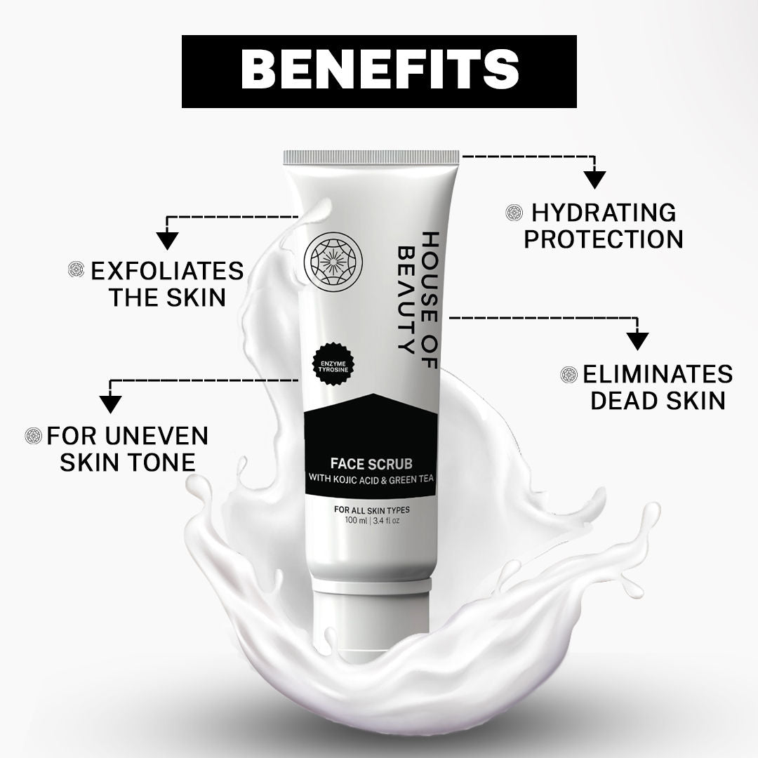 House Of Beauty Face Scrub With Kojic Acid & Green Tea