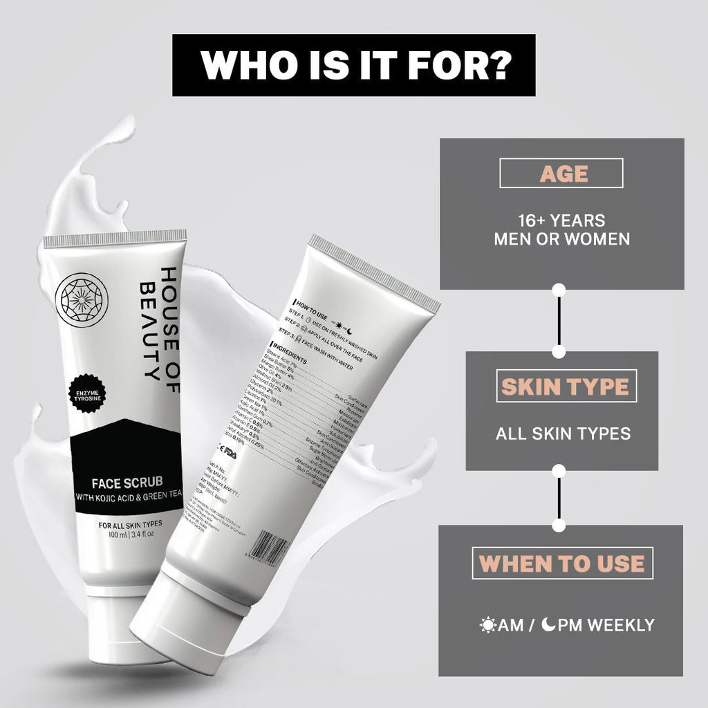 House Of Beauty Face Scrub With Kojic Acid & Green Tea