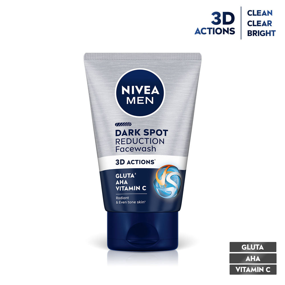 NIVEA Men Face Wash, Dark Spot Reduction, for Clean & Clear Skin with 10x Vitamin C Effect