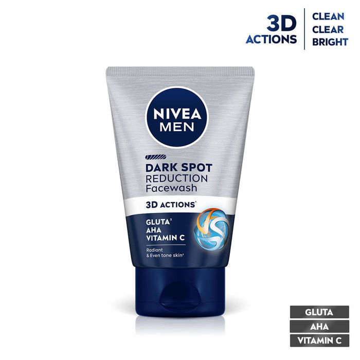 NIVEA Men Face Wash, Dark Spot Reduction, for Clean & Clear Skin with 10x Vitamin C Effect