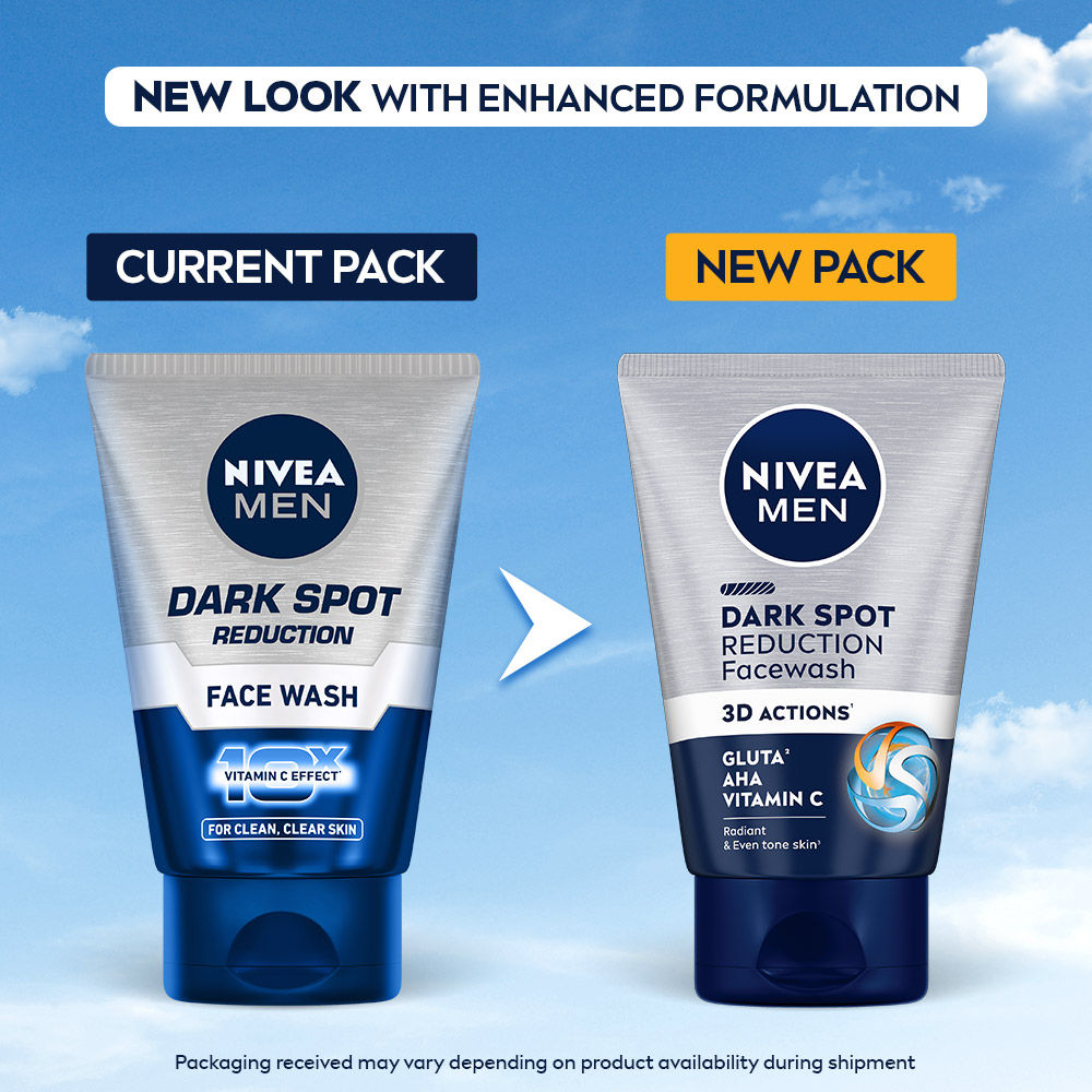 NIVEA Men Face Wash, Dark Spot Reduction, for Clean & Clear Skin with 10x Vitamin C Effect
