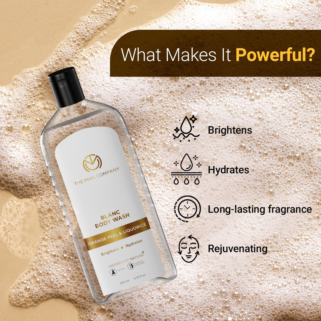 The Man Company Blanc Body Wash for Skin Brightening & Hydration