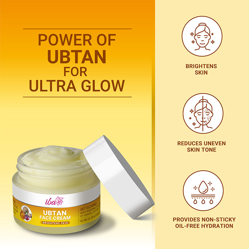 IBA Ubtan Face Cream With Turmeric, Sandalwood & Saffron For Brightens Skins
