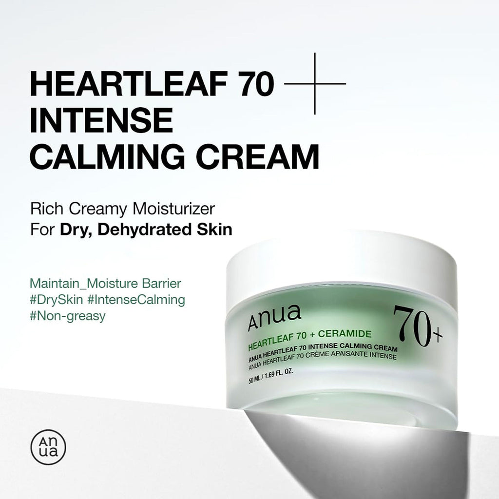 Anua Heartleaf 70 Intense Calming Cream with Ceramide & Panthenol for Skin Barrier Repair