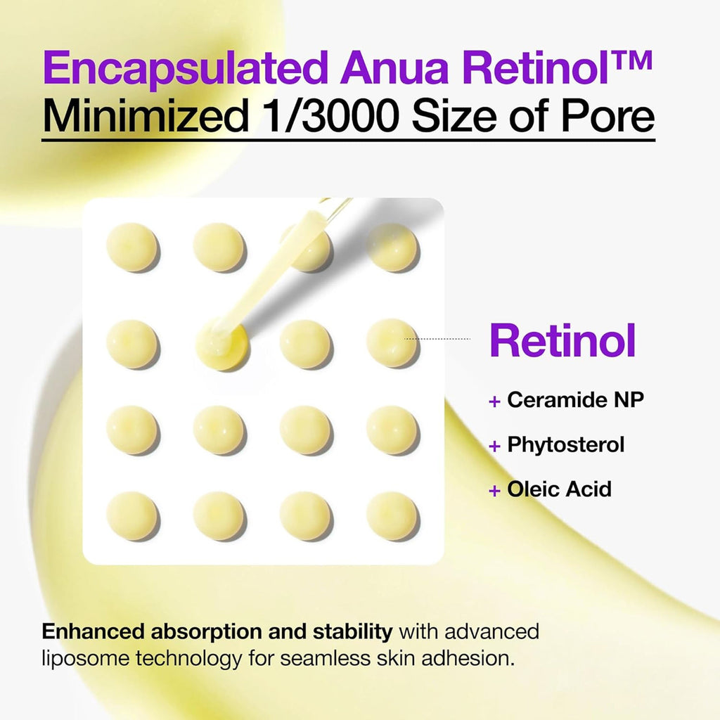 Anua Retinol 0.3 Niacin Renewing Serum, Anti-Aging Serum with Peptides Reduces Fine Lines & Wrinkles
