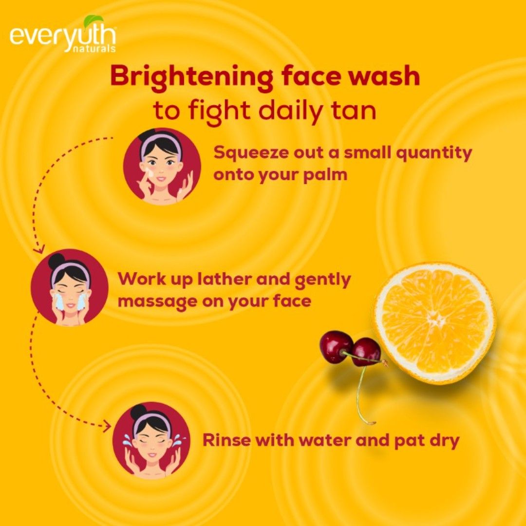 Everyuth Naturals Face Wash - Brightening Lemon & Cherry, Suits all Skin Types, Paraben Free