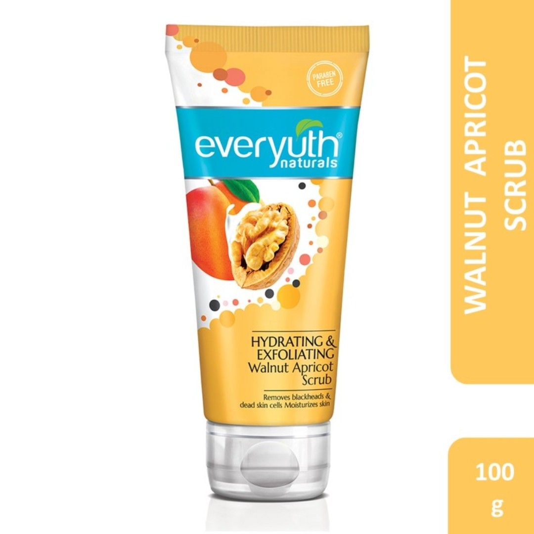 Everyuth Naturals Hydrating & Exfoliating Walnut Apricot Scrub, Gentle Face Scrub
