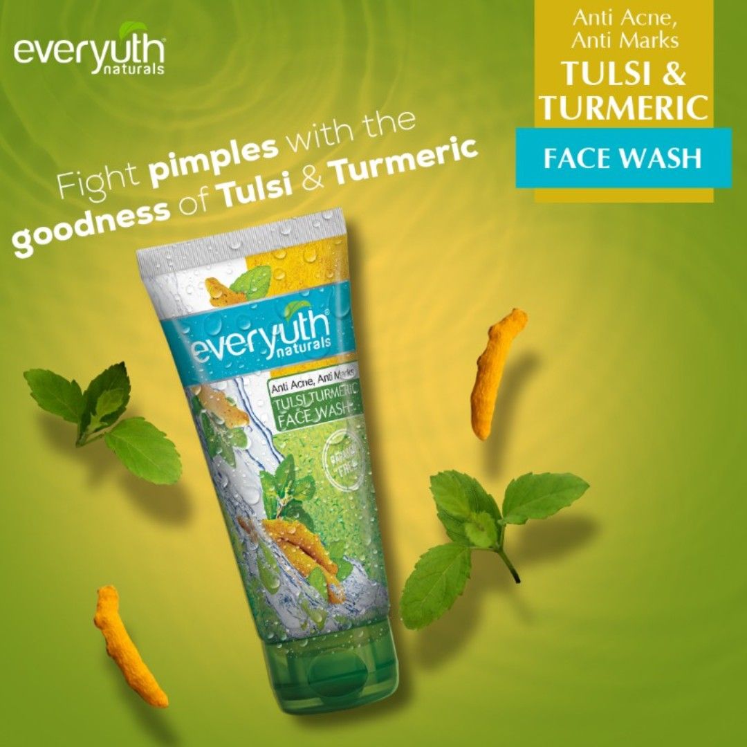 Everyuth Naturals Tulsi Turmeric Face Wash - Anti Acne, Anti Marks, Paraben Free