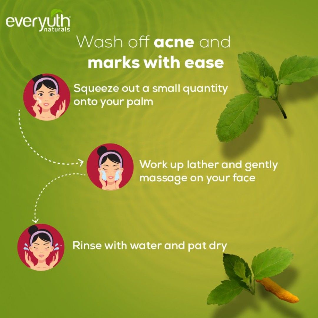 Everyuth Naturals Tulsi Turmeric Face Wash - Anti Acne, Anti Marks, Paraben Free