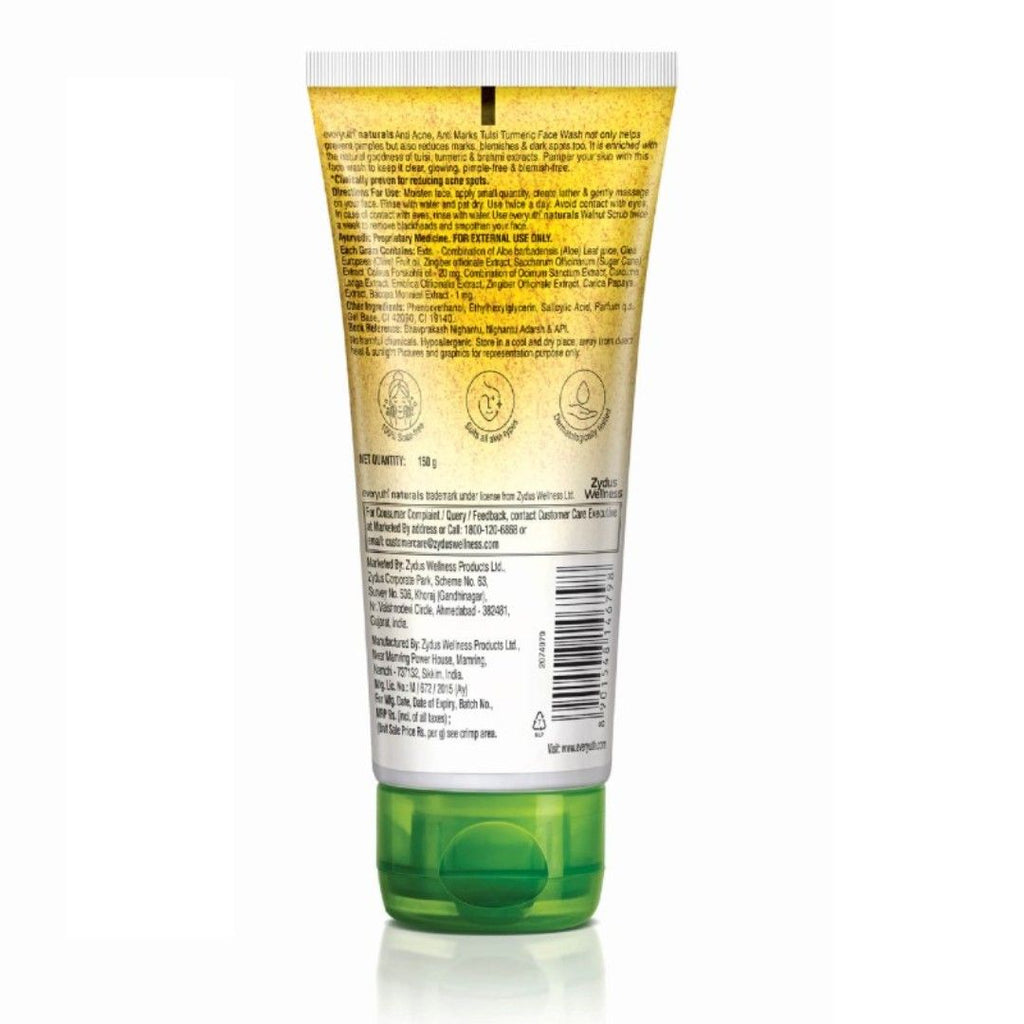 Everyuth Naturals Tulsi Turmeric Face Wash - Anti Acne, Anti Marks, Paraben Free