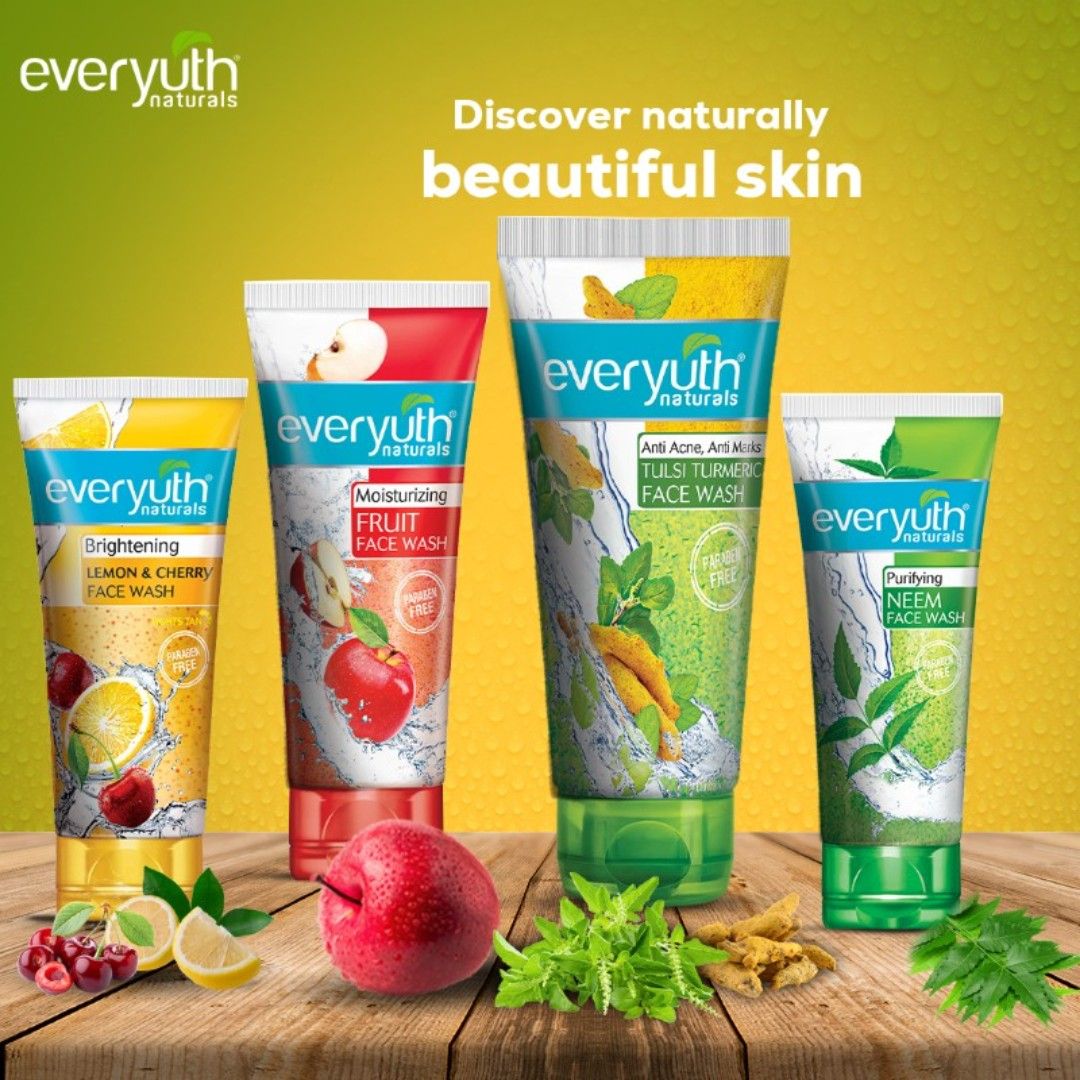 Everyuth Naturals Tulsi Turmeric Face Wash - Anti Acne, Anti Marks, Paraben Free