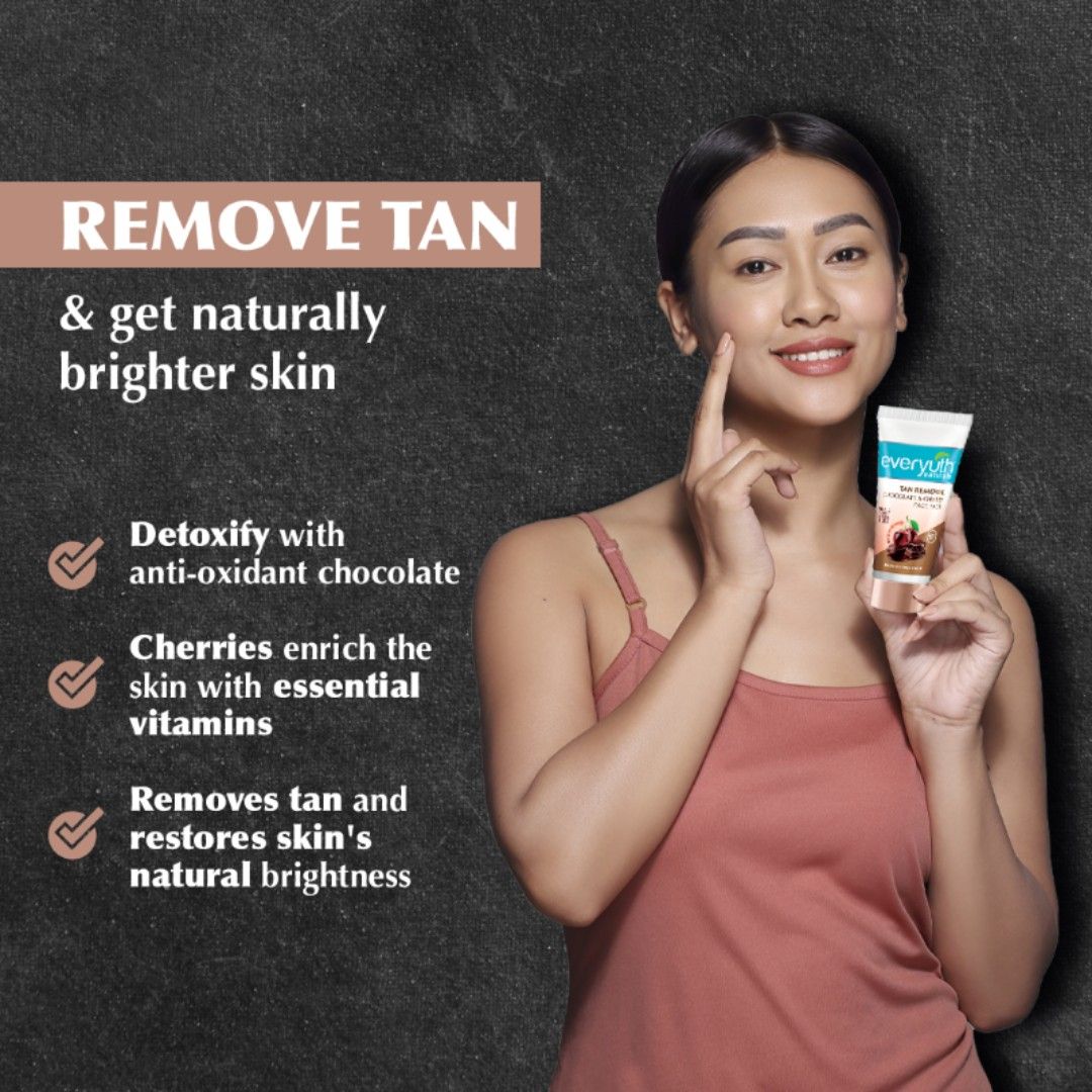 Everyuth Naturals Tan Removal Pack for Face & Body - Chocolate & Cherry Dtan