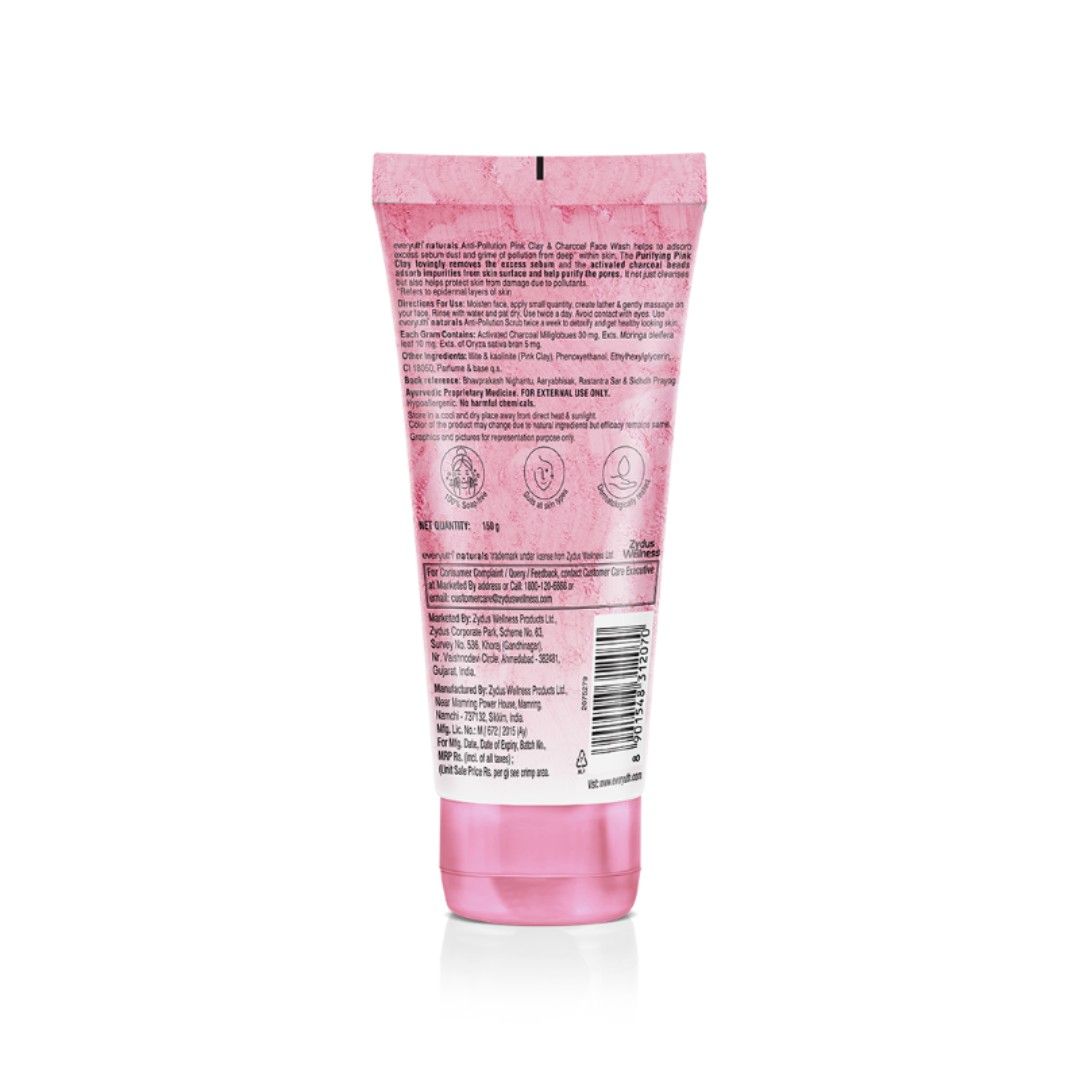 Everyuth Naturals Anti Pollution Pink Clay & Charcoal Face Wash