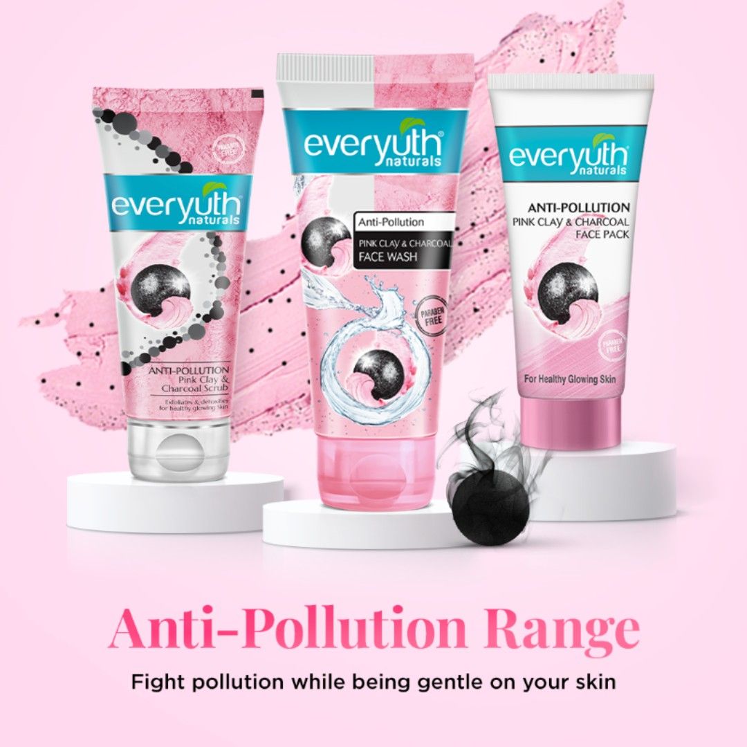 Everyuth Naturals Anti Pollution Pink Clay & Charcoal Face Wash