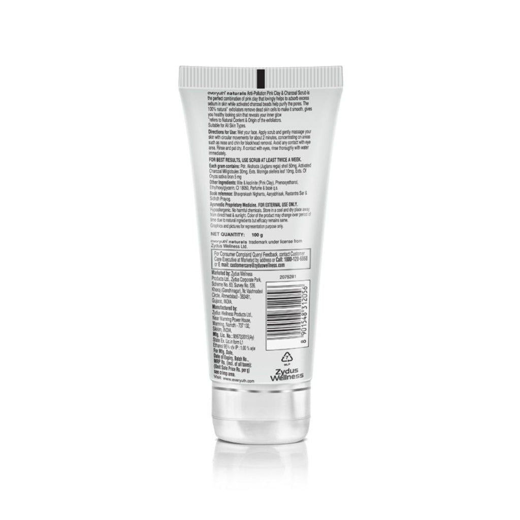 Everyuth Naturals Anti Pollution Pink Clay & Charcoal Scrub