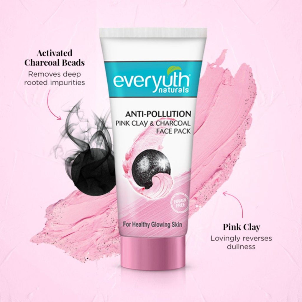 Everyuth Naturals Anti Pollution Pink Clay & Charcoal Face Pack