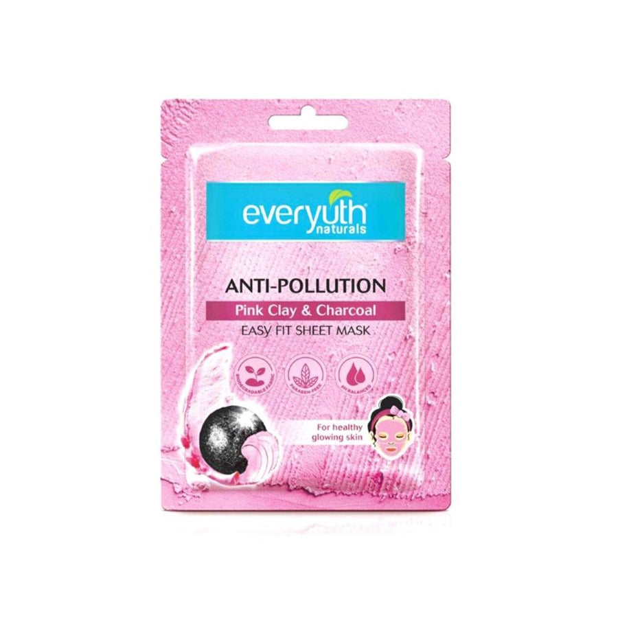 Everyuth Naturals Anti Pollution Sheet Mask - Pink Clay & Charcoal