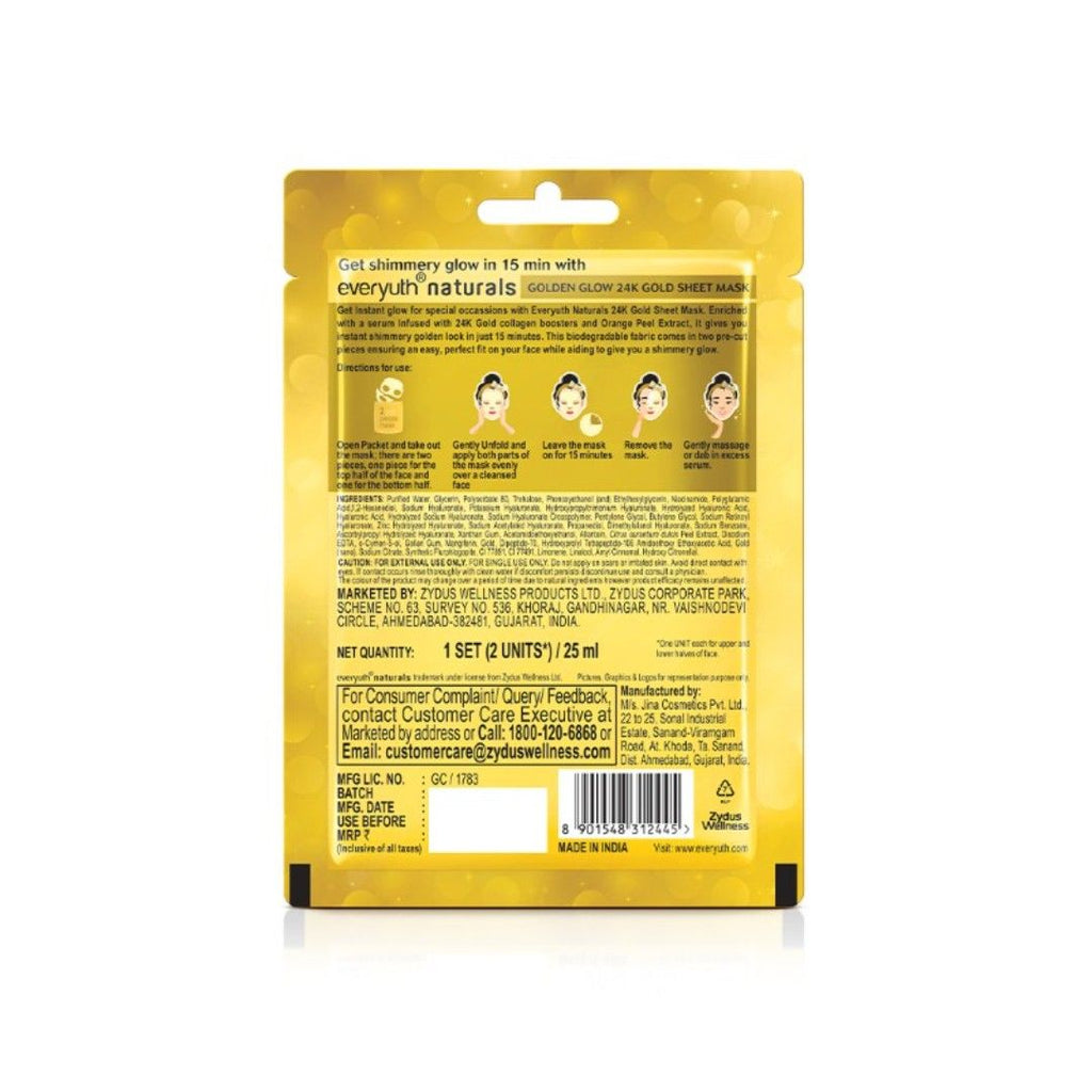 Everyuth Naturals Golden Glow Sheet Mask - 24K Gold