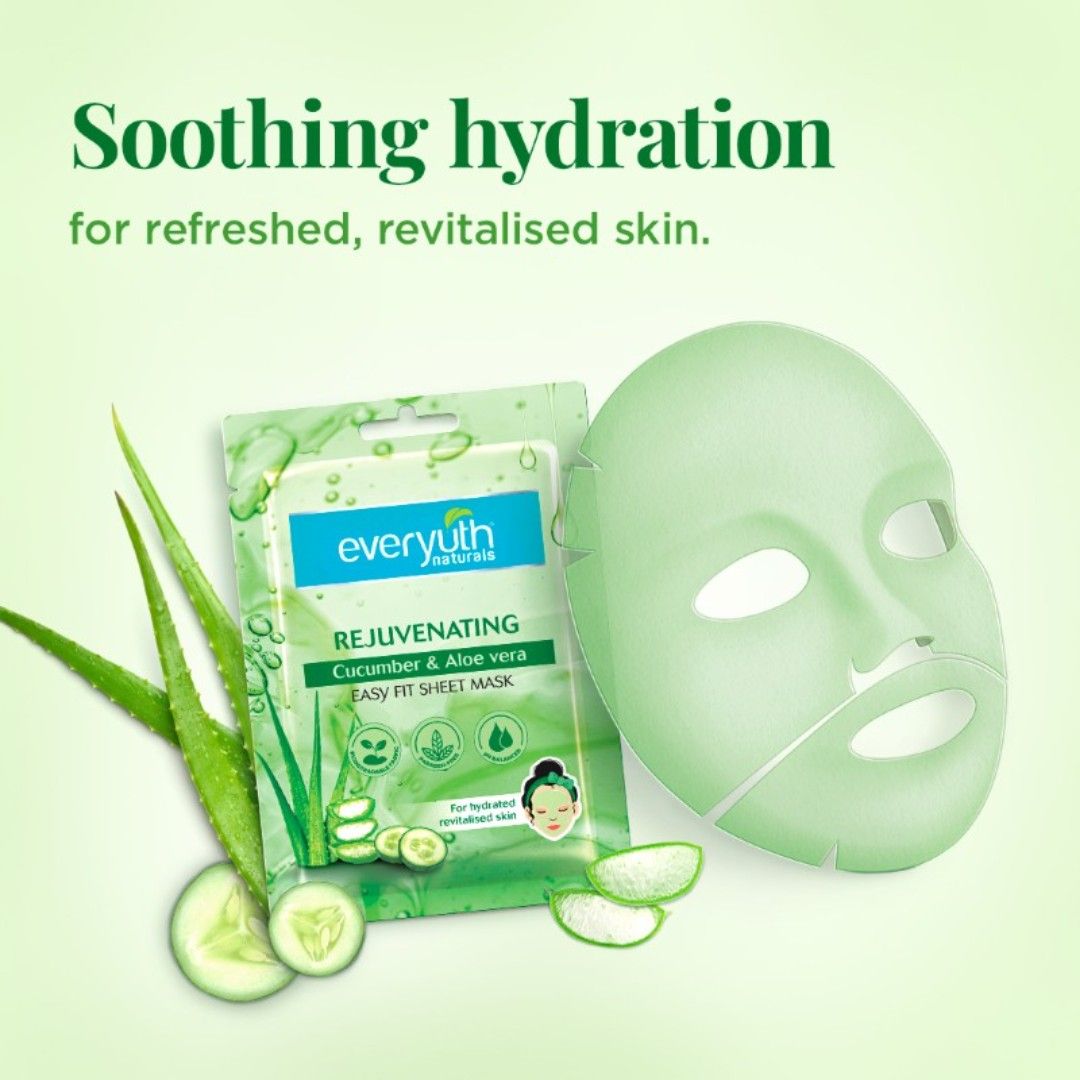 Everyuth Naturals Rejuvenating Sheet Mask - Cucumber & Aloe Vera