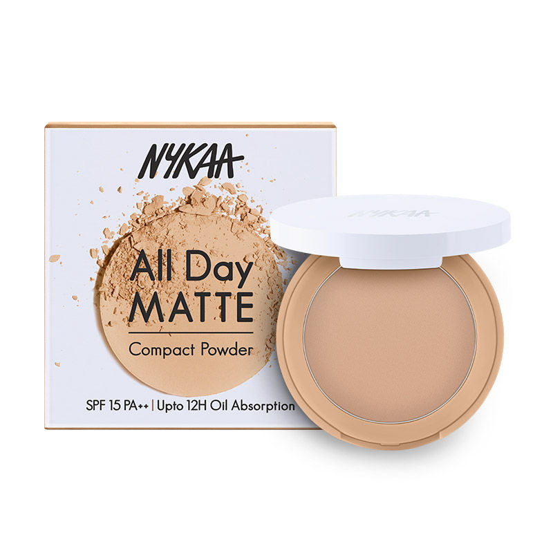 Nykaa Cosmetics All Day Matte 12HR Oil Control Face Compact Powder With SPF 15 PA ++