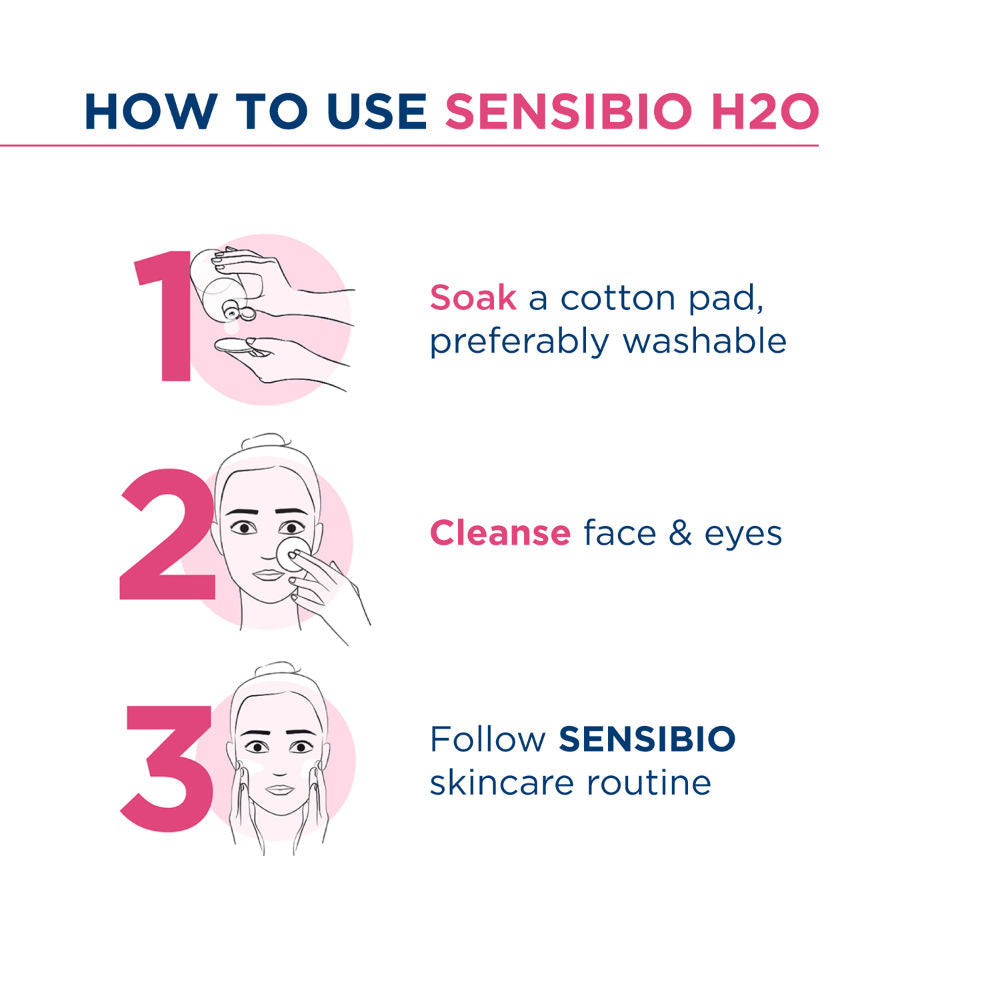 Bioderma Micellar Water Sensibio H2O With Cucumber Extract Removes Makeup - Pump