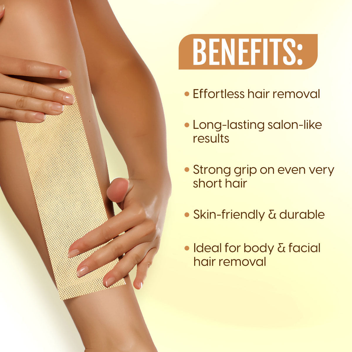 Matra Wax Strips Hair Waxing for Full Body Facial Hair Removal - Free Wooden Stick Knife Applicators