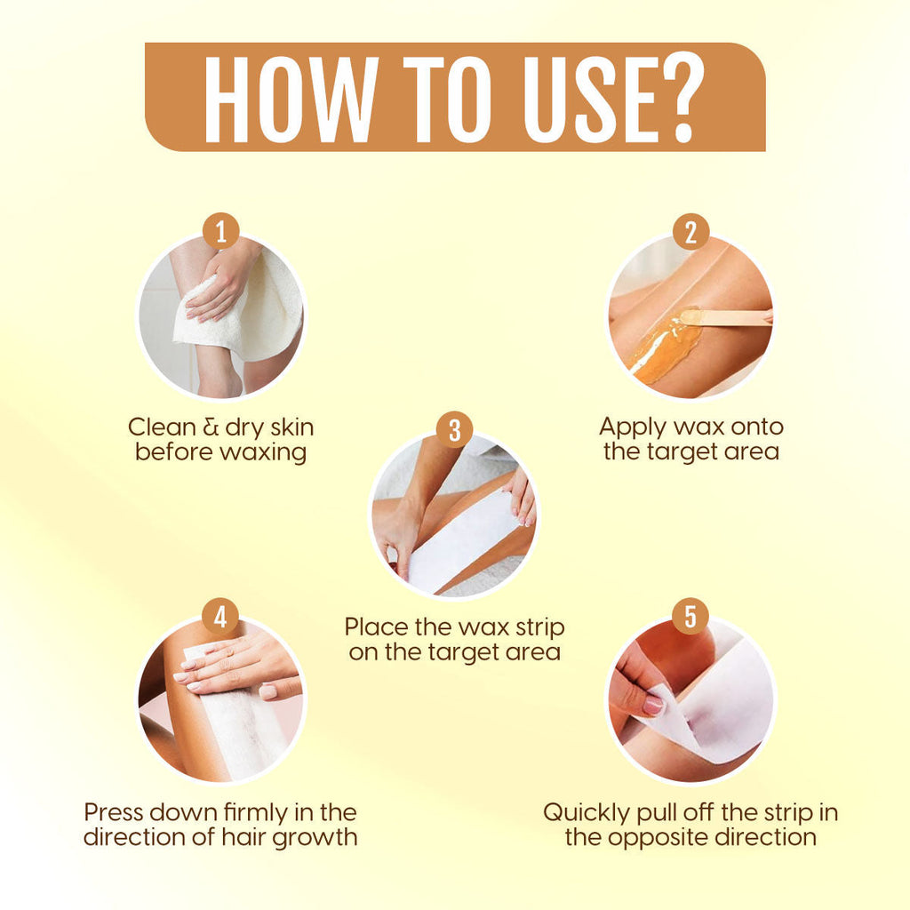 Matra Wax Strips Hair Waxing for Full Body Facial Hair Removal - Free Wooden Stick Knife Applicators