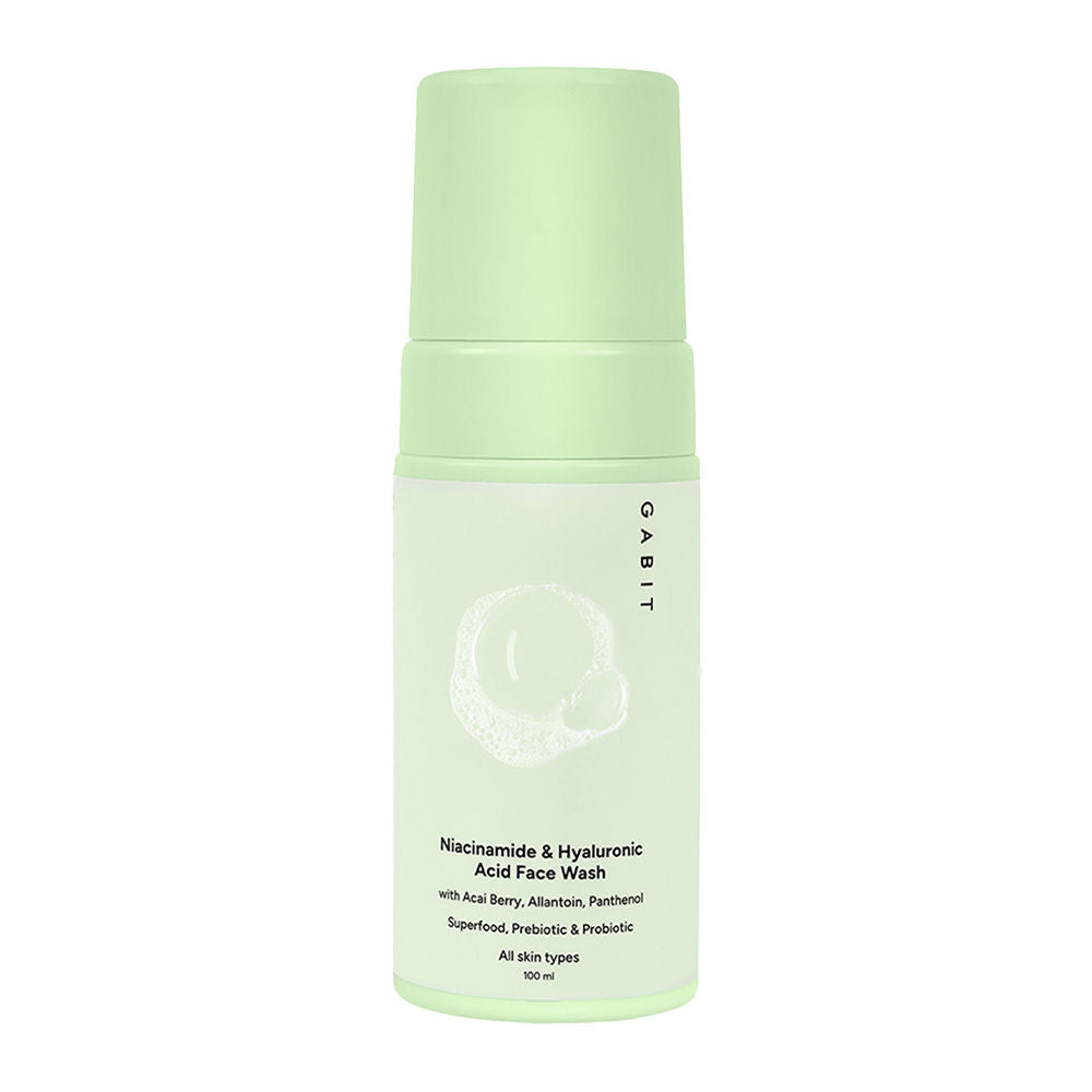 Gabit Niacinamide & Hyaluronic Acid Foaming Face Wash With Vitamin B5 For Glowing & Hydrated Skin