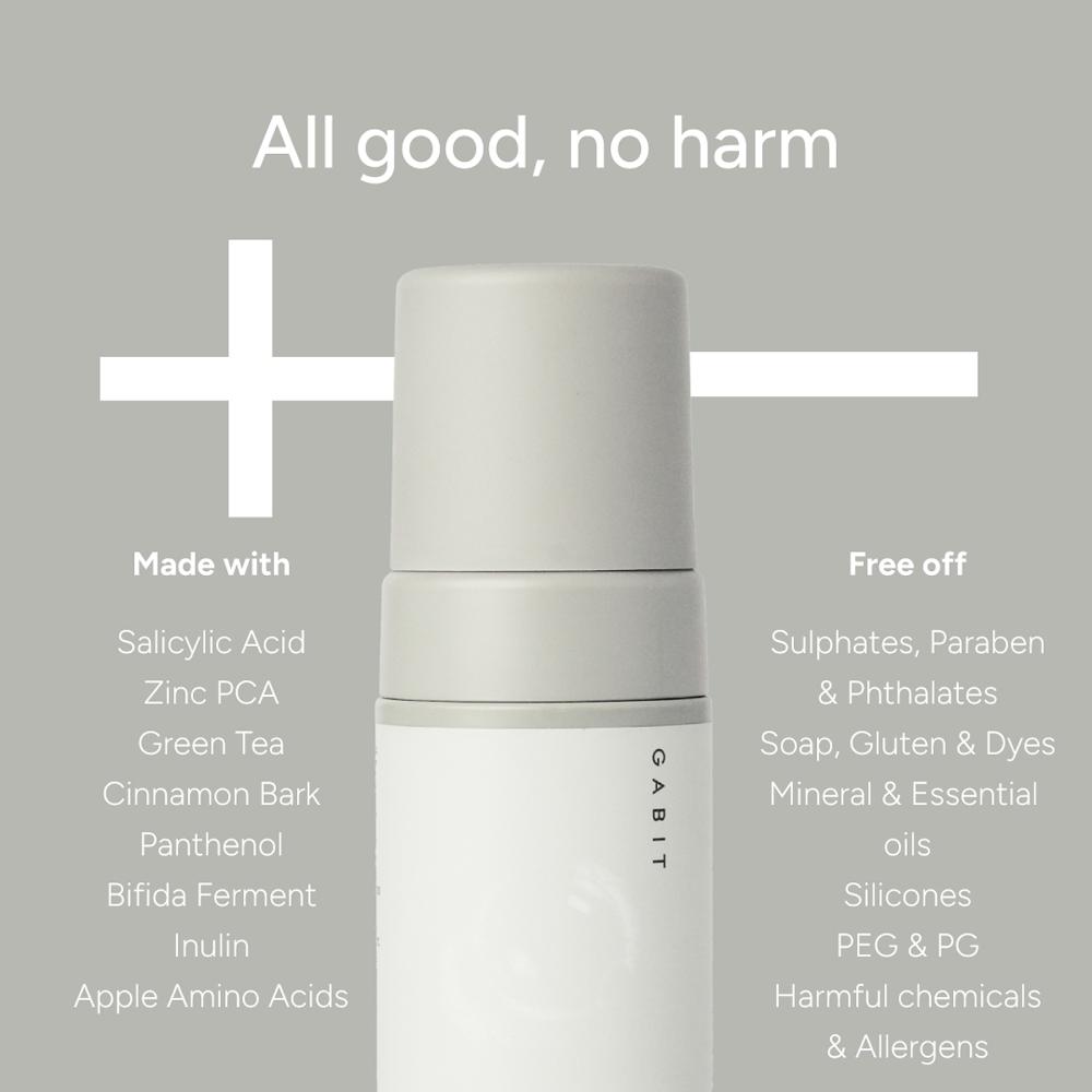 Gabit Salicylic Acid Face Wash With Green Tea & Zinc, For Oily & Acne Prone Skin, Reduces Open Pores