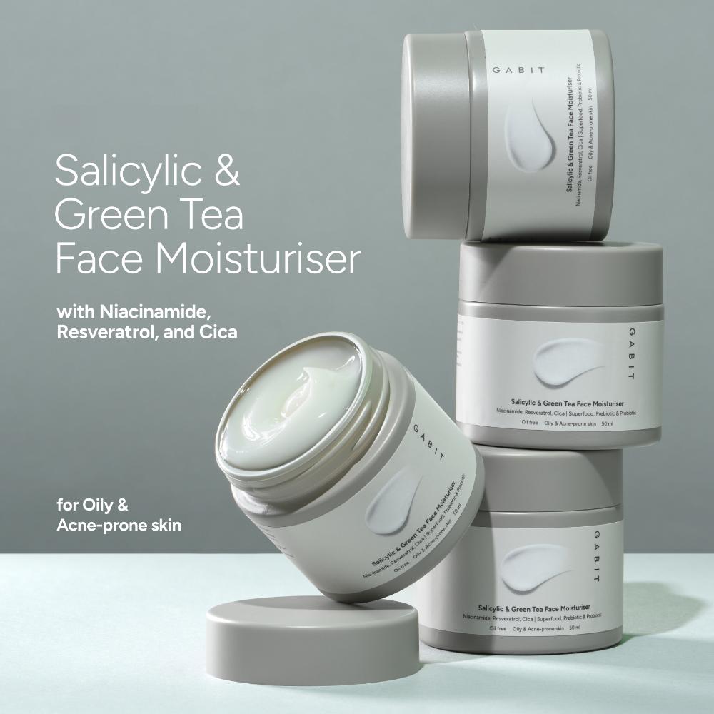 Gabit Salicylic Acid & Green Tea Face Moisturiser For Acne, Blackheads, Open Pores & Oily skin