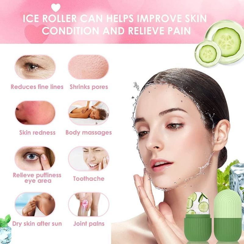 Kazarmaa Ice Roller Massage for Face Toning - Green