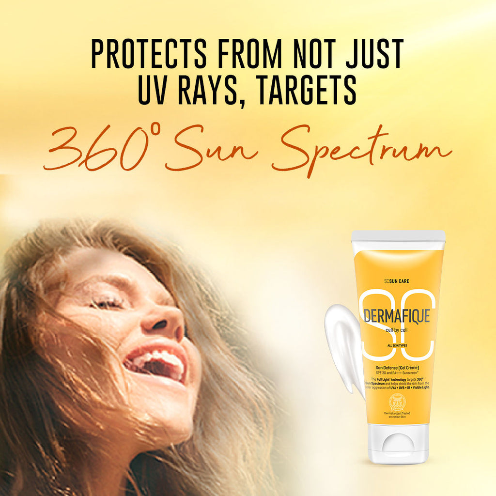 Dermafique Sun Defense Gel Creme SPF 30 Sunscreen, Prevents Tanning And Pigmentation