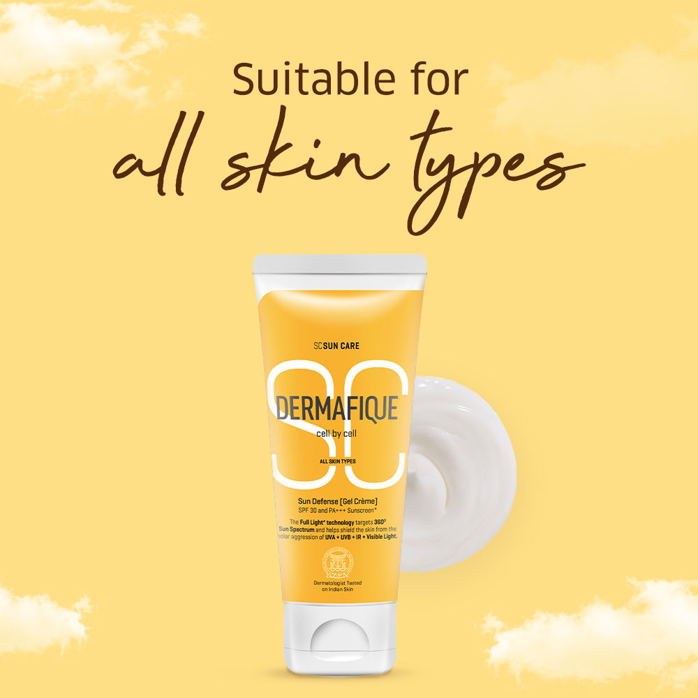 Dermafique Sun Defense Gel Creme SPF 30 Sunscreen, Prevents Tanning And Pigmentation