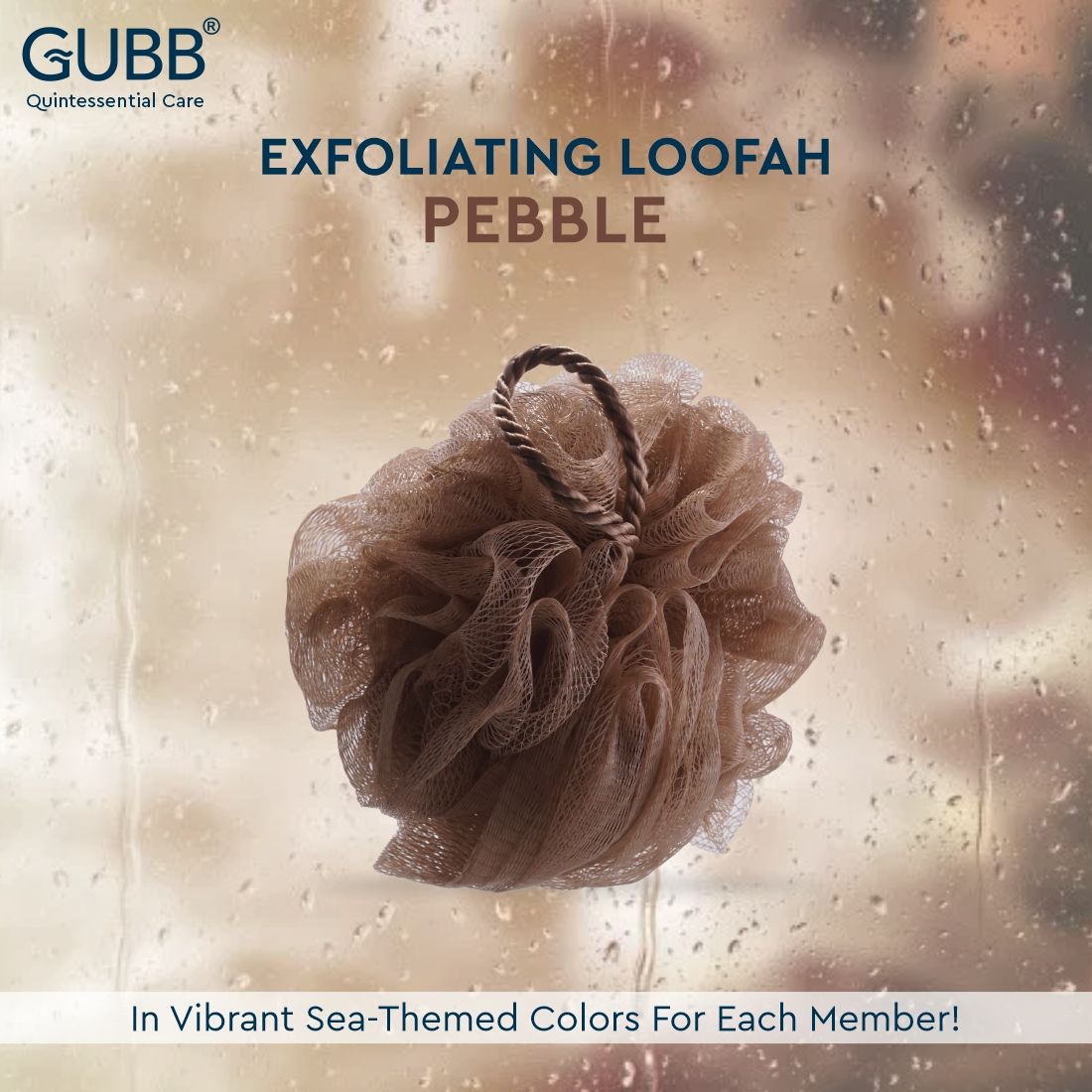 GUBB Luxe Bath Sponge Round Loofah For Women & Men - Pebble