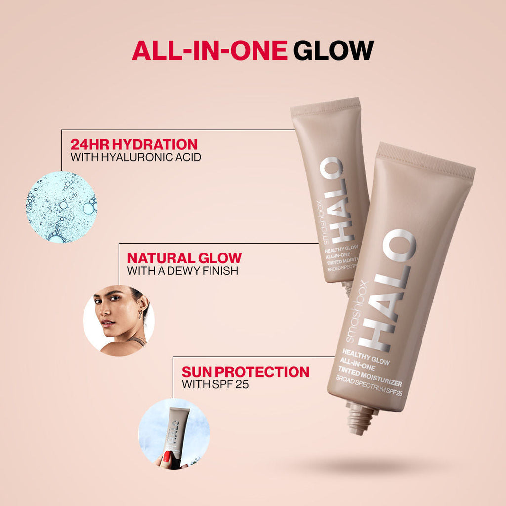 Smashbox Halo Healthy Glow All-In-One Tinted Moisturizer Foundation With SPF 25 Travel Size (Skin Tint)
