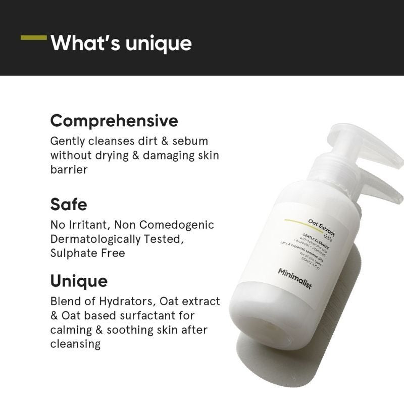 Minimalist 6% Oat Extract Gentle Cleanser With Hyaluronic Acid For Sensitive Skin