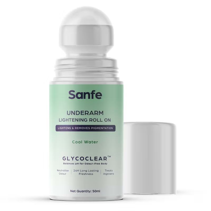 Sanfe Underarm Lightening Roll On With 5% AHA, Glycolic Acid & Salicylic Acid For Women