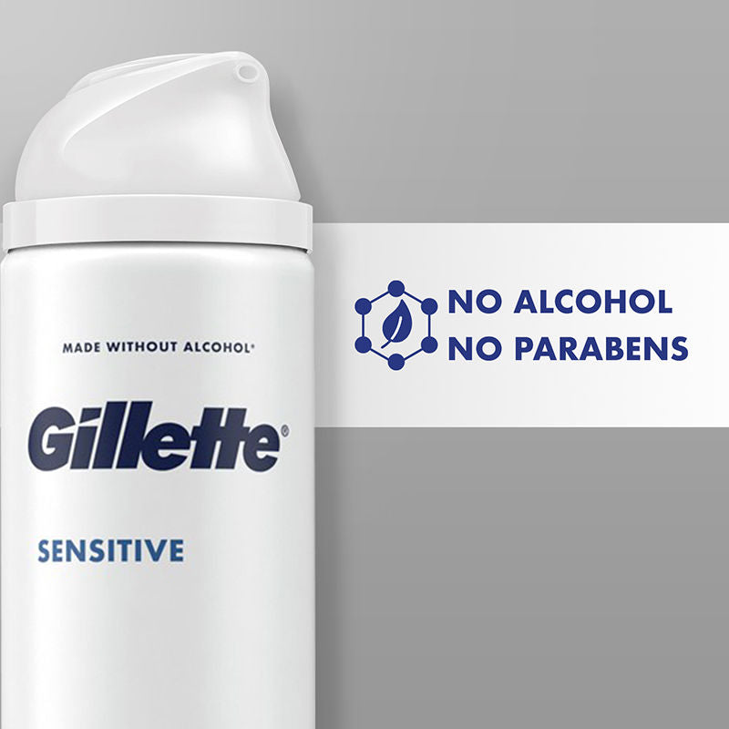 Gillette Sensitive Shaving Gel, Deep Comfort With Aloe Vera 0% Parabene