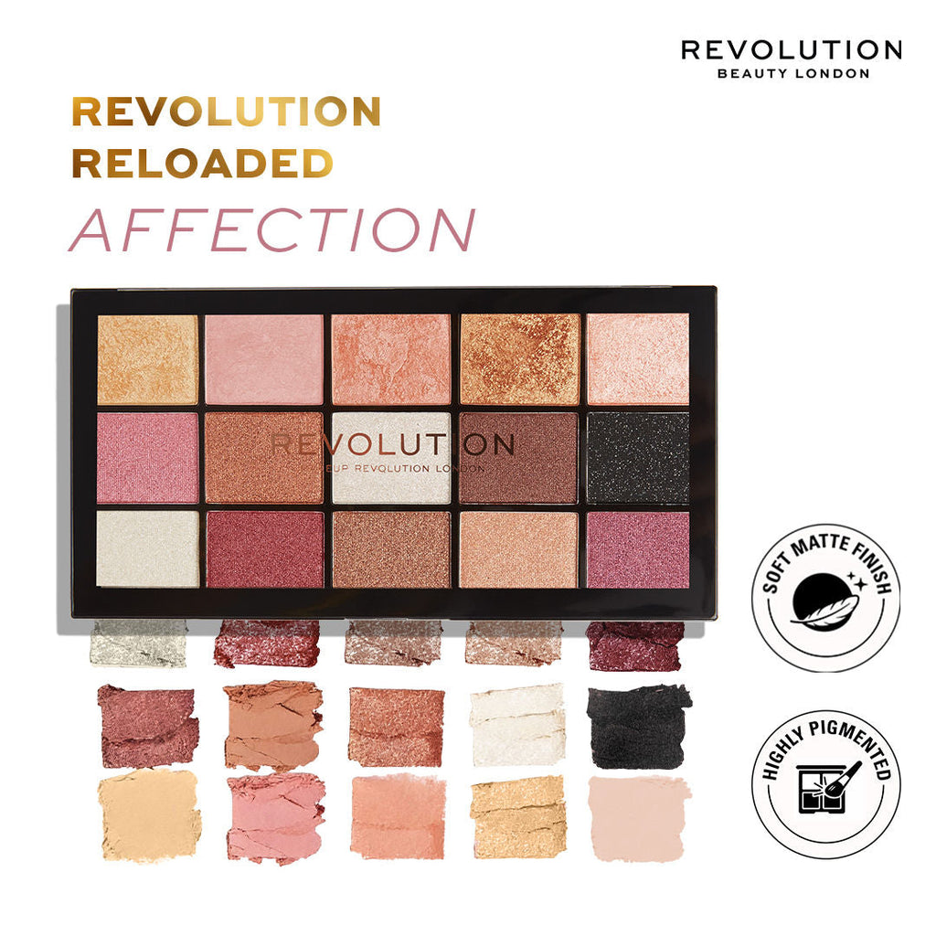 Makeup Revolution Reloaded Eyeshadow Palette-15 Smooth & Rich Shade-High Pay Off Formula