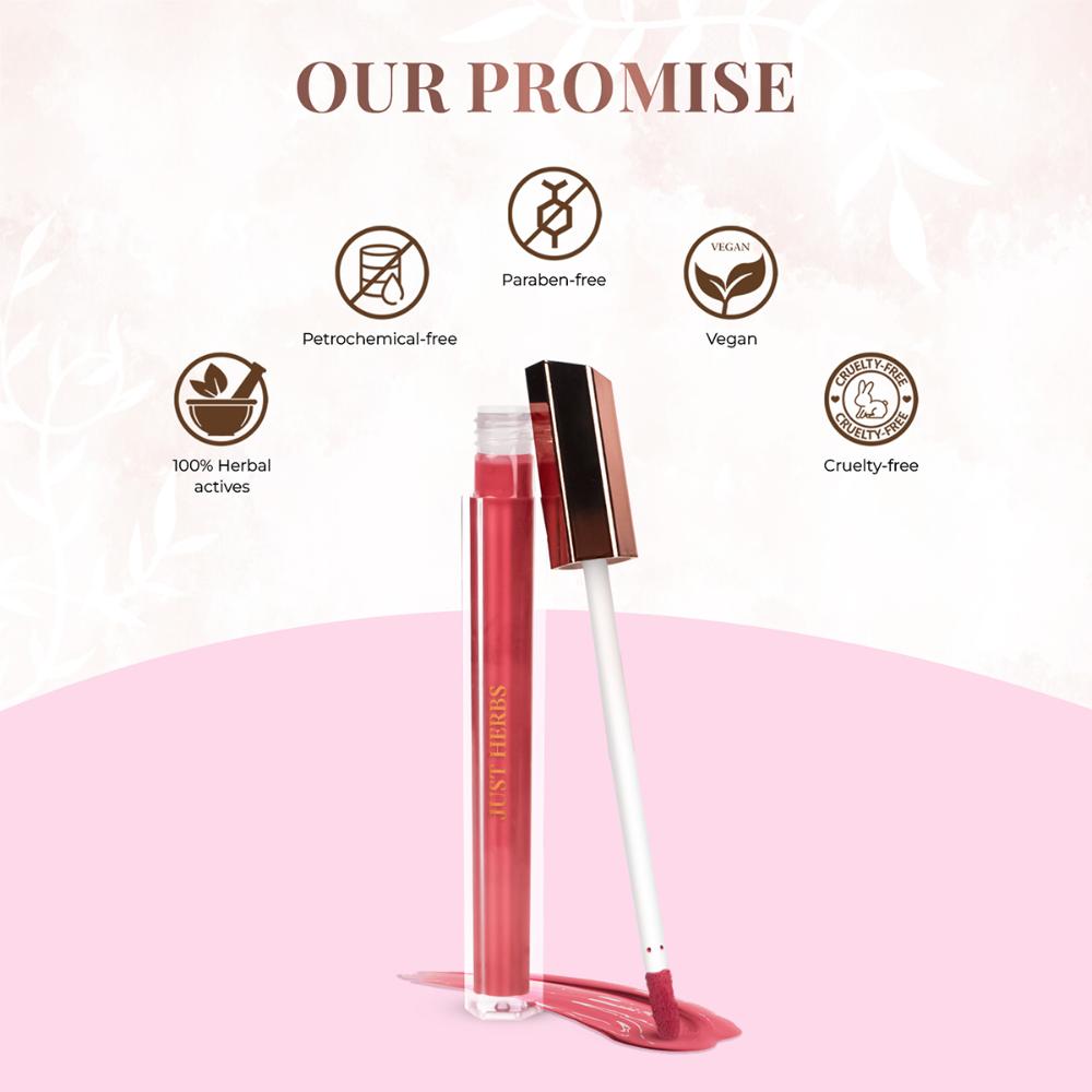 Just Herbs Plant-Powered Glossy Glass Lip Ink Long Stay Liquid Lipstick