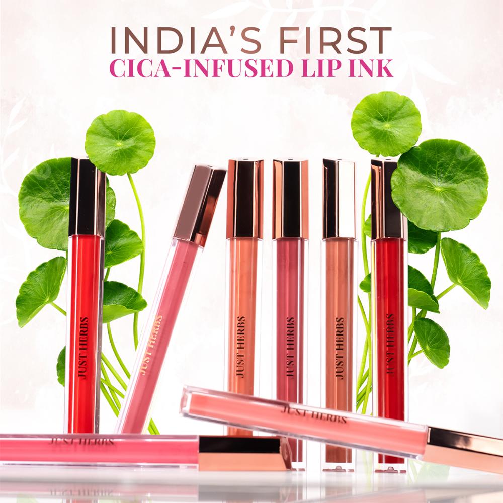 Just Herbs Plant-Powered Glossy Glass Lip Ink Long Stay Liquid Lipstick