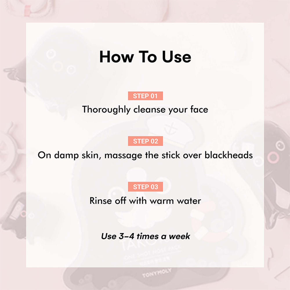 TONYMOLY Korean Takopore Blackhead Scrub Stick-Charcoal & Mud to Minimize Pores & Exfoliate Skin