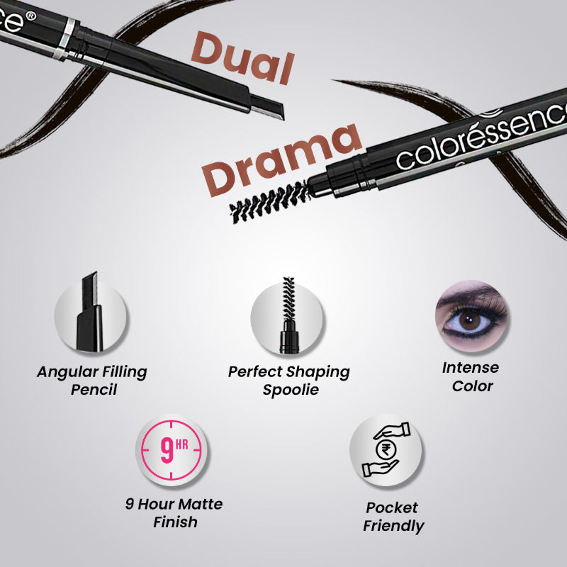Coloressence 2 In 1 Expert Eye Brow Pencil - Black