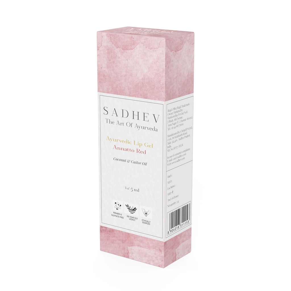 Sadhev Ayurvedic Lip Gel Annatto Red - Coconut & Castor oil