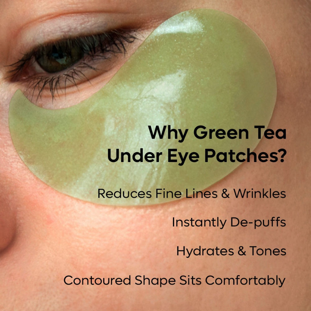 MCaffeine Green Tea Hydrogel Under Eye Patches with 1% Caffeine for Fine Lines & Hydration