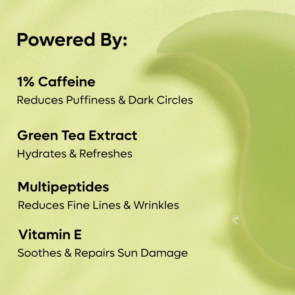 MCaffeine Green Tea Hydrogel Under Eye Patches with 1% Caffeine for Fine Lines & Hydration