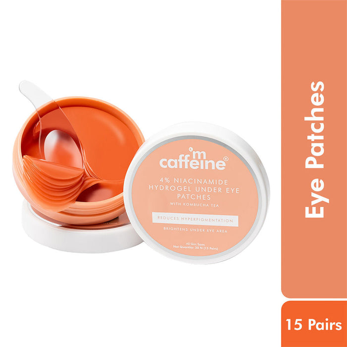 MCaffeine 4% Niacinamide Brightening Hydrogel Under Eye Patches with Kombucha